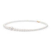 Colier perle naturale albe si argint placat cu aur roz DiAmanti 222-61-G
